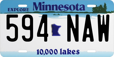 MN license plate 594NAW