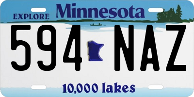 MN license plate 594NAZ