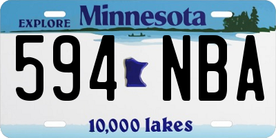 MN license plate 594NBA