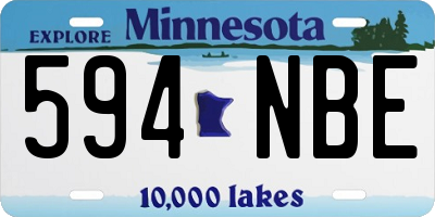 MN license plate 594NBE