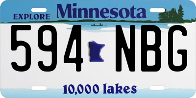 MN license plate 594NBG
