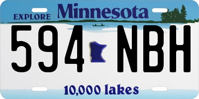 MN license plate 594NBH