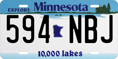 MN license plate 594NBJ