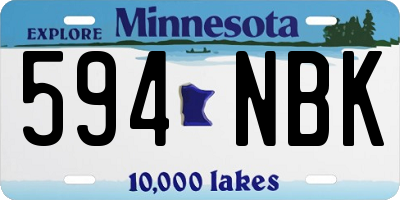 MN license plate 594NBK