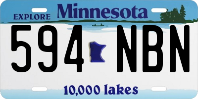 MN license plate 594NBN