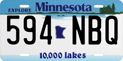MN license plate 594NBQ