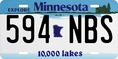 MN license plate 594NBS