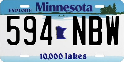 MN license plate 594NBW