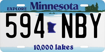 MN license plate 594NBY