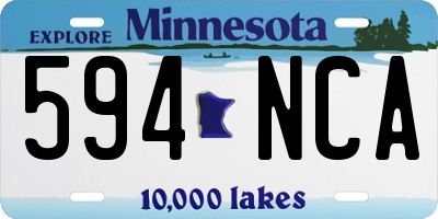 MN license plate 594NCA