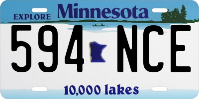 MN license plate 594NCE