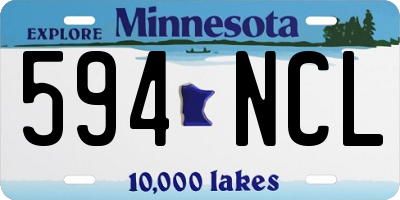 MN license plate 594NCL