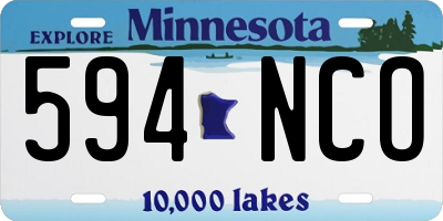 MN license plate 594NCO