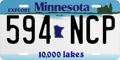 MN license plate 594NCP