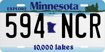 MN license plate 594NCR