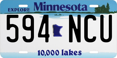 MN license plate 594NCU