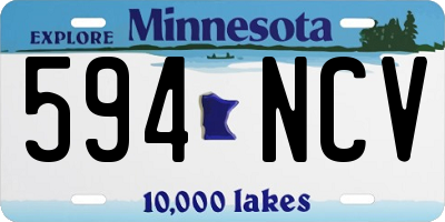 MN license plate 594NCV