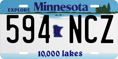 MN license plate 594NCZ