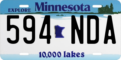 MN license plate 594NDA