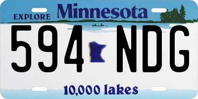 MN license plate 594NDG