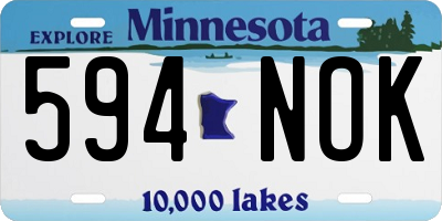 MN license plate 594NOK