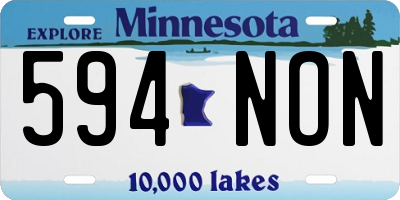 MN license plate 594NON