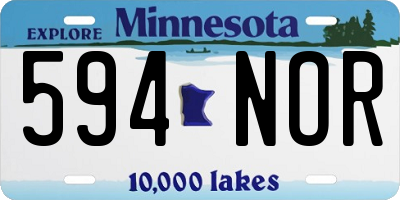 MN license plate 594NOR
