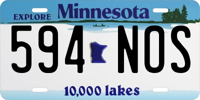 MN license plate 594NOS