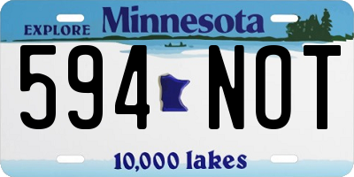 MN license plate 594NOT