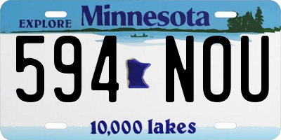 MN license plate 594NOU