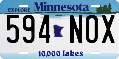 MN license plate 594NOX