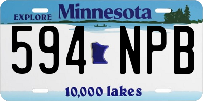 MN license plate 594NPB
