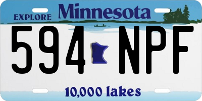 MN license plate 594NPF