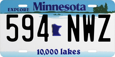 MN license plate 594NWZ