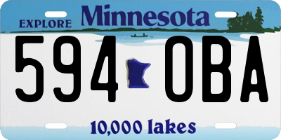 MN license plate 594OBA