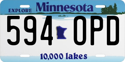 MN license plate 594OPD