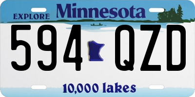 MN license plate 594QZD