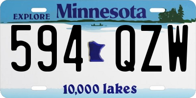 MN license plate 594QZW
