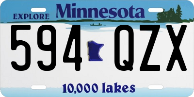 MN license plate 594QZX