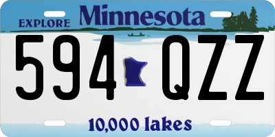 MN license plate 594QZZ