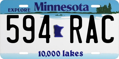MN license plate 594RAC