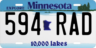 MN license plate 594RAD
