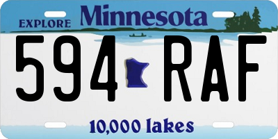 MN license plate 594RAF