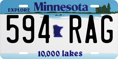 MN license plate 594RAG