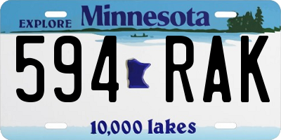 MN license plate 594RAK