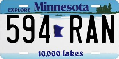 MN license plate 594RAN