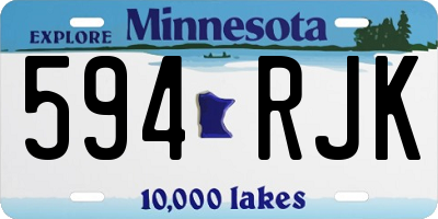 MN license plate 594RJK