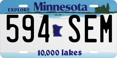 MN license plate 594SEM