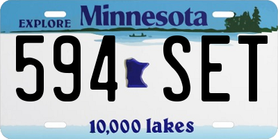 MN license plate 594SET