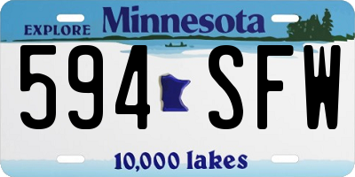 MN license plate 594SFW